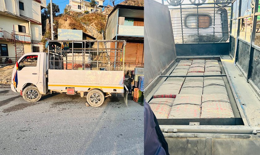 तरकारीको खाली क्रेट बोकेको गाडीबाट १५३ केजी गाँजा बरामद, चालक जंगलबाट पक्राउ